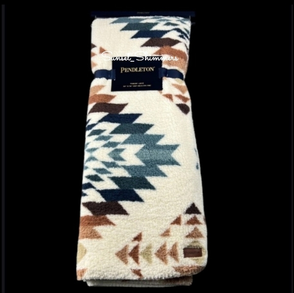 Fall Colored Pendleton Sherpa Aztec Southwest Reversible Throw Blanket New - Picture 1 of 9